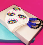 Evil Eye Embroidered Mask ,sling bag, gonecasestore - gonecasestore