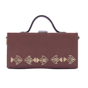 Mayari dabka tan hand embroidered clutch bag