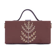 Tree of life tan hand embroidered Crossbody clutch bag for women