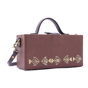 Mayari dabka tan hand embroidered clutch bag