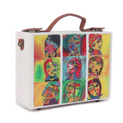 buy online hand painted bags, painted traveling bag, abstract hand painted sling bag