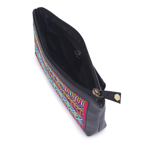 order online Pink Dhaka embroidered belt bag- gonecase.in