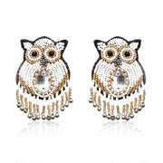 Owly Embroidered Earrings ,Earrings, gonecasestore - gonecasestore