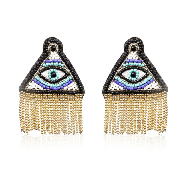 Illuminati Embroidered Earrings ,Earrings, gonecasestore - gonecasestore