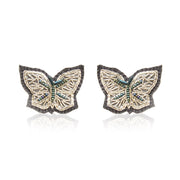 Butterfly Silver Zari Earrings ,Earrings, gonecasestore - gonecasestore