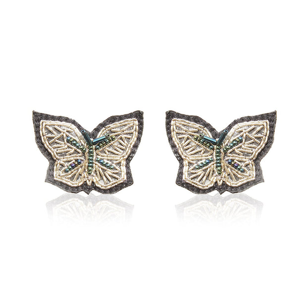 Butterfly Silver Zari Earrings ,Earrings, gonecasestore - gonecasestore