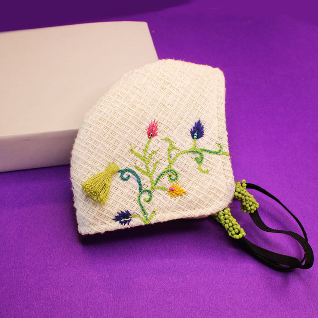 Floral Embroidered Mask ,sling bag, gonecasestore - gonecasestore