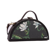 Pichwai printed semi circle clutch bag