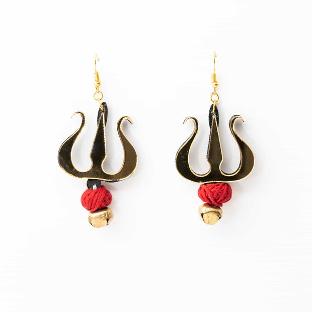 Trishul Handpainted Earrings ,Earrings, gonecasestore - gonecasestore