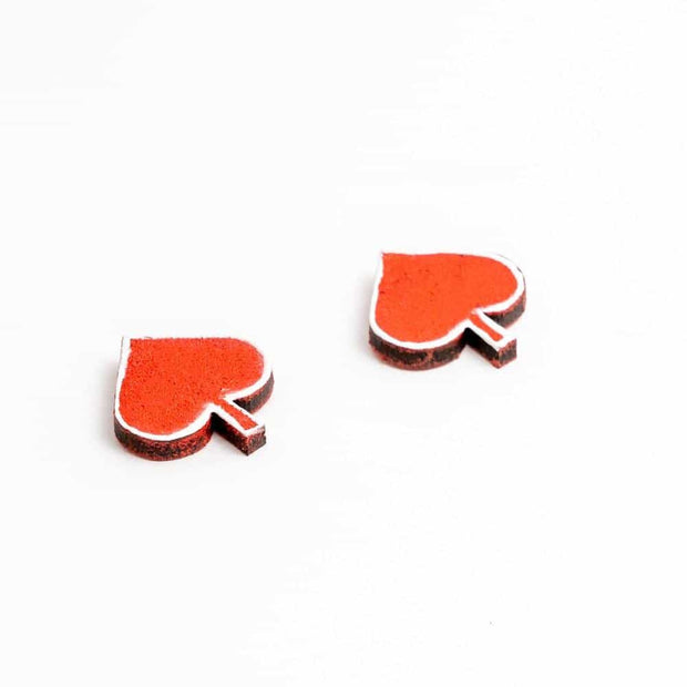 Handpainted Playcard Studs ,Earrings, gonecasestore - gonecasestore