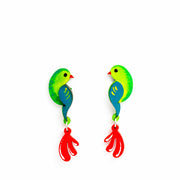 Handpainted Parrot Studs ,Earrings, gonecasestore - gonecasestore