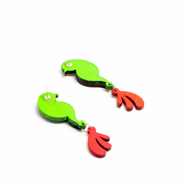 Handpainted Parrot Studs ,Earrings, gonecasestore - gonecasestore