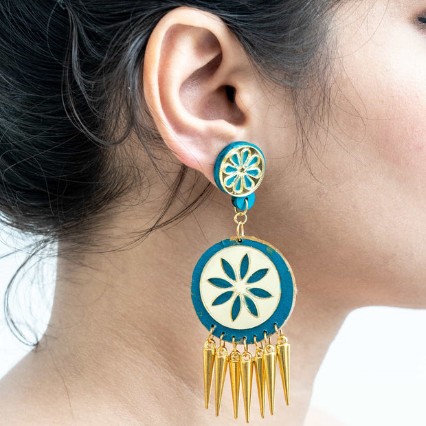 Handpainted Spike Earrings ,Earrings, gonecasestore - gonecasestore