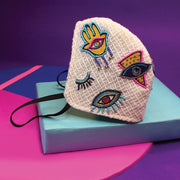 Hamsa Embroidered Mask ,handmade mask, gonecasestore - gonecasestore