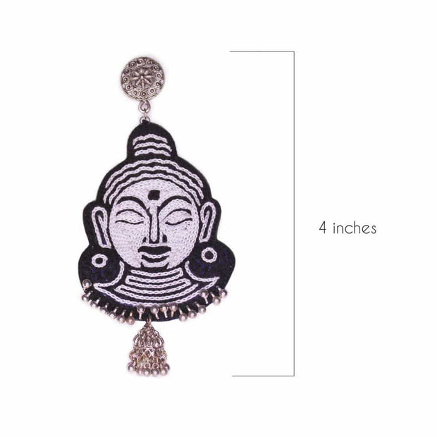 Budha Embroidery Earrings ,Earrings, gonecasestore - gonecasestore