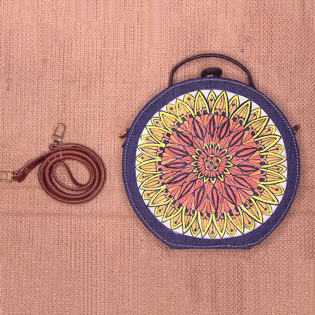 Sun Handpainted Denim Sling Bag ,sling bag, gonecasestore - gonecasestore