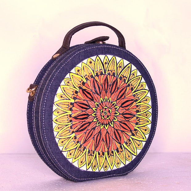 Sun Handpainted Denim Sling Bag ,sling bag, gonecasestore - gonecasestore