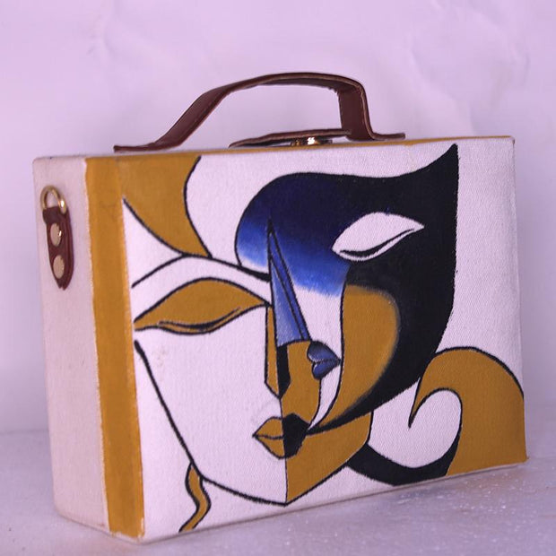 Two Faces Handpainted Sling Bag ,sling bag, gonecasestore - gonecasestore