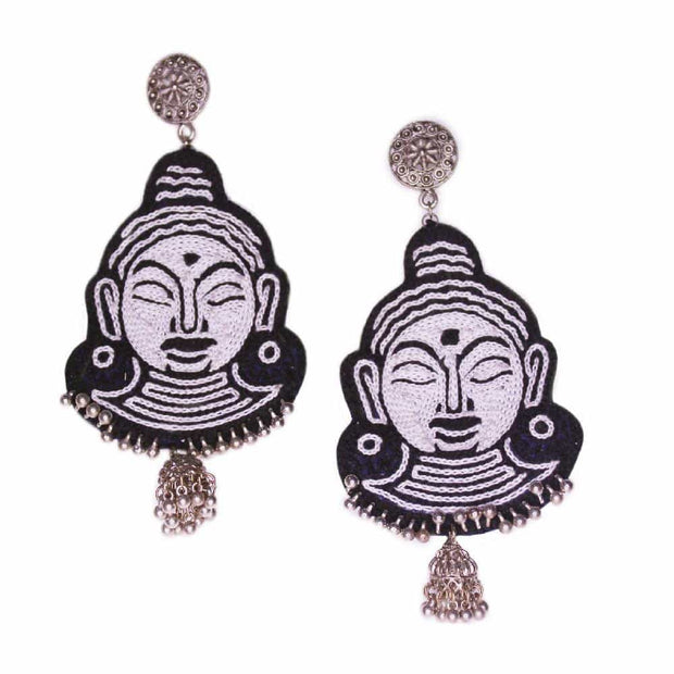 Budha Embroidery Earrings ,Earrings, gonecasestore - gonecasestore