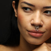 Double Chain Sterling Silver Septum Nose Pin