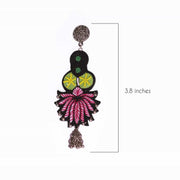 Saroj Pink Embroidered Earrings ,Earrings, gonecasestore - gonecasestore