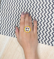 Order online Sun Hand Painted Sterling Silver Ring- gonecase.in