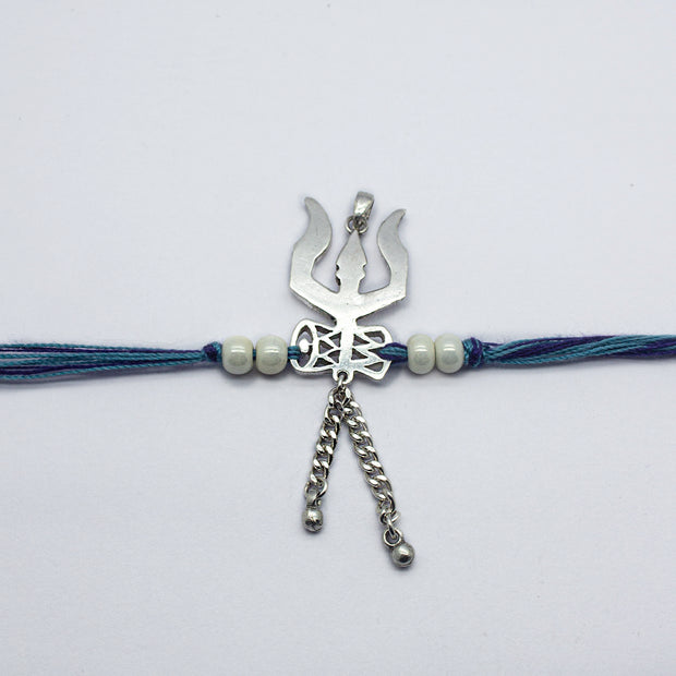 order online Trishool Sterling Silver Cum Pendant Rakhi- gonecase.in